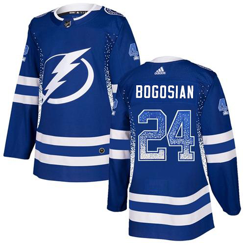 Adidas Tampa Bay Lightning Men #24 Zach Bogosian Blue Home Authentic Drift Fashion Stitched NHL Jersey->tampa bay lightning->NHL Jersey